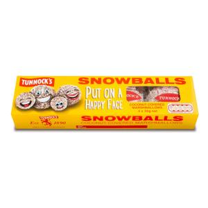 TUNNOCK'S Snowballs - Coconut Covered Marshmallows 4 Pack 120g (4.2 oz)