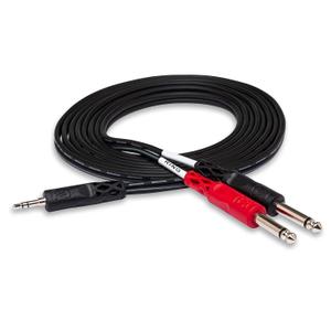 Hosa CMP-159 3.5 mm TRS to Dual 1/4" TS Stereo Breakout Cable, 10 Feet, Black, 1-Pack, Laptop