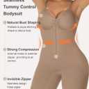 SHAPERX Women's Shapewear Bodysuit Tummy Control Seamless Zip-Up Body Shaper Waist Defining Silhouette, L/XL