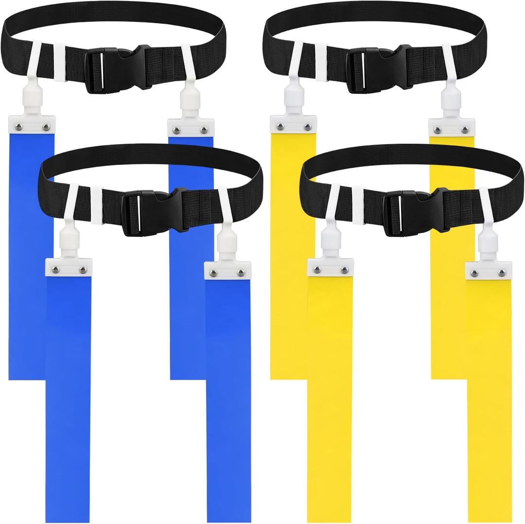 DkOvn Flag Football Belt, 2/4/10/14pcs Adjustable Flag Football Belt with Belt and Flags, for Youths, Adults