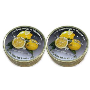Cambridge & Thames, Made in Germany, Sour Lemon Drops Candy, 7oz Tin 2-Pack