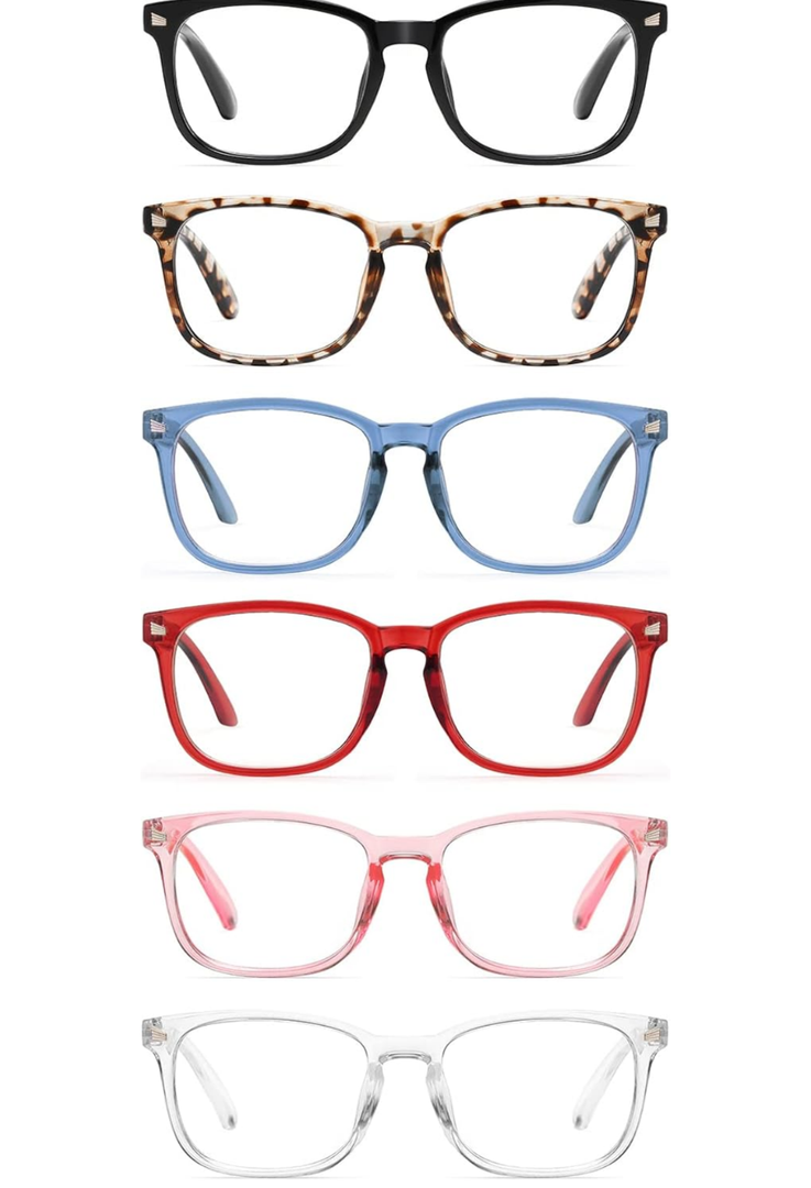 CCVOO Reading Glasses for Women/Men, Eyeglasses, Blue Light Readers for Women/Men, Computer Eye Glasses, Cheaters 6 Pack +1.5