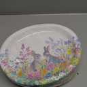 YY 12" Easter Oval Paper Plates Set 50 Count Large Party Buffet Plates Disposable