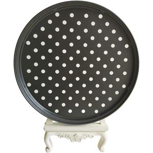 Non stick round pizza pan with holes for oven best perforated carbon steel pizza tray (10 inch)