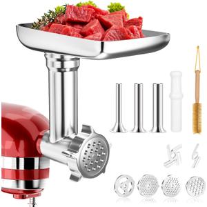 Aluminum Food Grinder Attachments for KitchenAid Stand Mixers and Cuisinart Stand Mixers SM-50. Meat Grinders, Sausage Stuffer, Food Processor. Durable Perfect Attachments for Kitchen aid Mixer