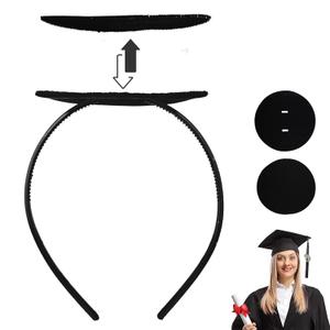 2 x ATMEET Graduation Cap Headband Secures Your Grad Cap Upgrade Insert Hairstyle Hat Accessories Hairband for Graduates Gift