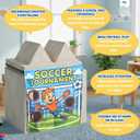 Milk & Think Kids Toddler Play Panel, Role Play Toy, Montessori Inspired Play Panel, Quick Door Hang with Suction Cups (Soccer Tournament)