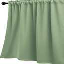 KOUFALL Sage Green Valance Curtains,Boho Kitchen Curtain Valances for Winows Living Room Bathroom, 52 Wide x 18 Inch Length