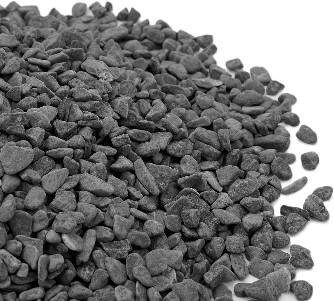 Mr. Fireglass Natural Decorative Gray Bean Pebbles 1/5" Crushed Gravel Stone for Decorating Garden, Succulent Plants and Walkway (10-lb Bag) (10 Pounds)