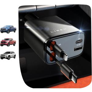 LISEN Retractable Car Charger, Lighting Deals of Today, Clearance Deals Today Prime, Sale Prime for Day Deals Today 2025, Retractable Car Charger for iPhone 17 Pro Max Air 16 15 iPad Samsung Pixel 10 (31.5 Inch, Black)