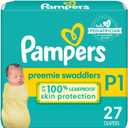 Pampers Baby Diapers - Swaddlers - Size P1, 27 Count, Ultra Absorbent Disposable Preemie Diaper (Preemie)