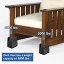 uxcell 4 Inch Bed Risers with Adjustable Screw Clamp, 4Pcs Furniture Risers for Bed, Desk, Sofa, Table, Fit for Furniture Thickness 0.39-1.45", Supports 5000 Pounds, Black
