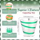 Norme 100 Pcs 9oz Green Cups Rimmed Plastic Cups Holiday Trimmed Disposable Cup Disposable Wine Glasses for Party Supplies(Green and Clear)