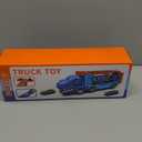 XINNOVEL Truck Toys Car Track Set for 3 4 5 6 Years Old Boys, Dinosaur Truck Transporter Car Race Track with 12 DieCast Racing Car Toys, Birthday Gifts for Toddlers Kids Girls Age 3 4 5 6 7 8