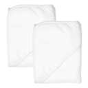 HonestBaby 2-Pack Organic Cotton Hooded Towels, Bright White, One Size