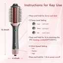 2-in-1 Blow Dryer Brush & Hair Straightener, Ionic & Ceramic Thermal Brush with Adjustable Heat & Cool Shot, 110000 RPM Motor High-Speed Motor for Frizz-Free, Smooth & Voluminous Hair, Gray with Comb