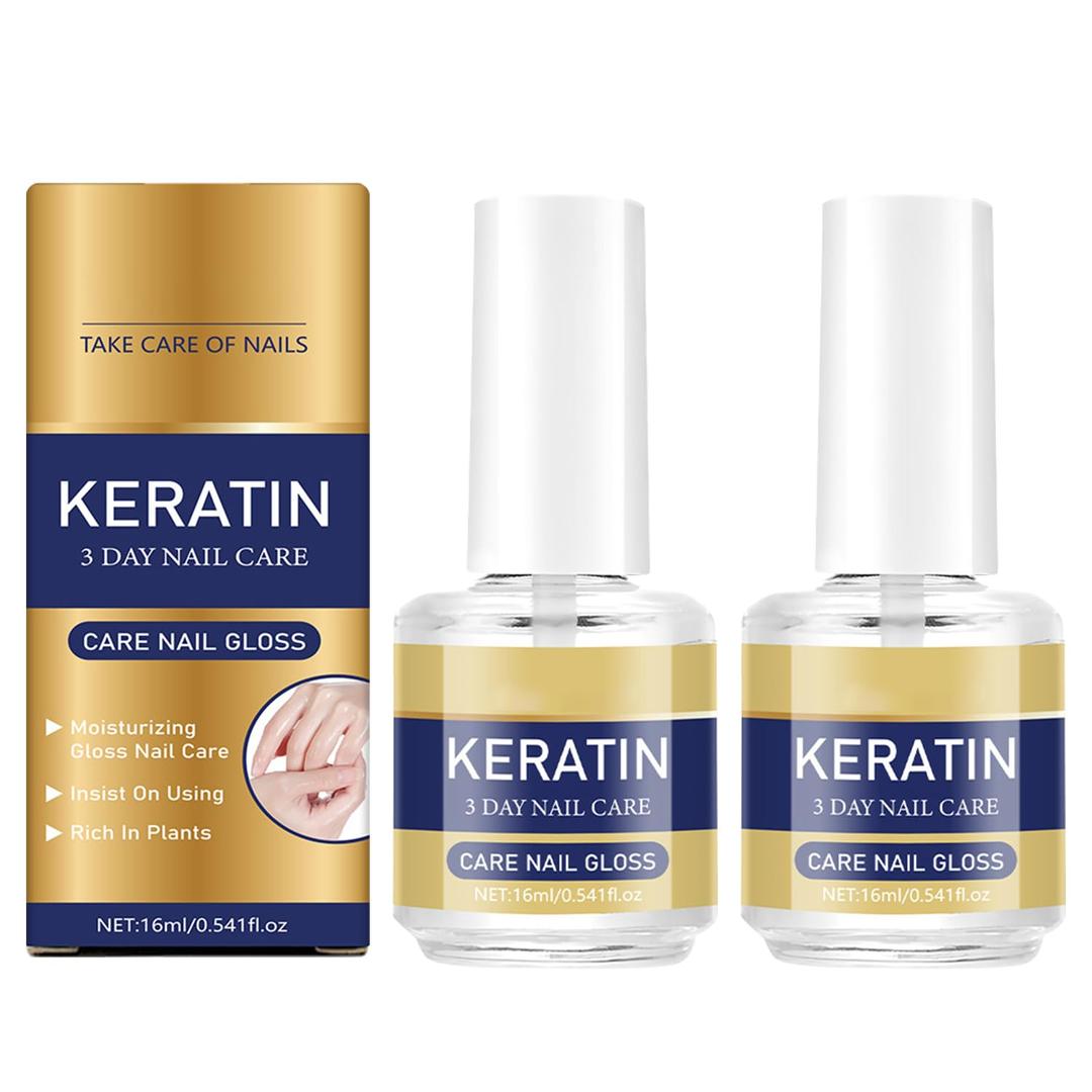 2pcs Keratin Nail Care Oil,Moisturizing Treatment for Strong, Glossy Nails,Aloe Vera & Lavender Cuticle Oil,Repairs Dry, Weak Nails
