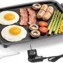 AshGlen Small Electric Griddle Nonstick, Griddle Pan Electric, Parrilla Elctrica Para Cocinar, 12-Inch Ceramic Coating Pancake Griddle Electric, Indoor Griddle Grill Electric, PFOA Free, Graphite