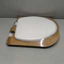Mayfair Padded Toilet Seat, Cushioned Soft Vinyl over Wood Core Seat, Secure Hinges, Easy Clean, Elongated, White
