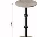 Drink Table, Small Round Side Table for Small Spaces, Modern Accent Round End Tables with Metal Leg, Thickened Wood Pedestal Coffee Tables for Living Room, Bedroom, Narrow Corners,Sofa Couch