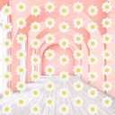 Pasimy 8 Pcs Daisy Boho Party Decorations Groovy Daisy Paper Garlands White Flower Hanging Garland Banner Hippie Flower Cutouts for Birthday Shower Wedding Party Favor Supplies(Fresh,White)