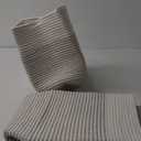 Medium and Large Woven Basket//With Handle, Used for Toys and Fabric Storage Basket used for Storing xl Storage Box, Decorative Storage Box Room 2pack (14L*12H L White/Black Line, 14L*10W*12H)