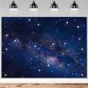 Avezano Starry Night Sky Backdrop Outer Space Galaxy Birthday Background Universe Nebula Stars Theme Party Decorations for Boy Kids First Birthday Banner Photo Booth Props (7x5ft)