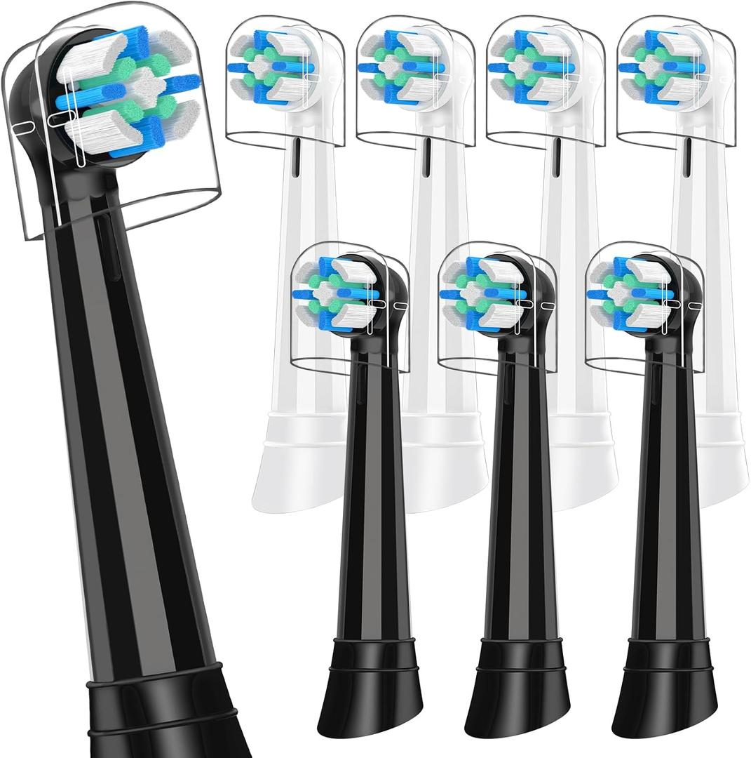IO Replacement Heads Compatible with Oral b iO 2/3/4/5/6/7/8/9/10 Series Electric Toothbrush, 8 PCS Brush Heads Compatible with Oral B IO for Teeth Cleaning (Black/White)