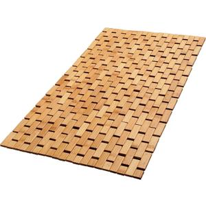 Bamboo Bath Mat for Bathroom - Large, 34 x 18 x 0.4 Inches [LxWxH] Foldable Wood Bathmat, Accessories and Decor for Bathroom Sauna Spa Tub and Door Area - Underlay for Rugs