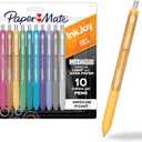 Paper Mate InkJoy Gel Pens, Metallic, Retractable, Medium Point (0.8mm), Glittery Assorted Colors, 10 Count - Perfect for Writing, Doodling, Bullet Journaling, Glitter, Sparkle, Writing Fun