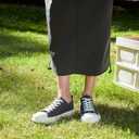 ZGR Womens White Canvas Sneakers,Classic Black Canvas Shoes,Casual Fashion Sneakers (6, Dark Grey)