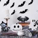 4PCS Halloween Decorations Indoor, Halloween Tiered Tray Decor Table Sign, Halloween Wooden Signs Ghost Bat Pumpkin Cat Blocks Signs, Table Decor Halloween Party Decorations for Mantle Home Shelf (Black and White-4Pcs)