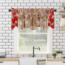 54x18 Inches Wooden Wall Red Astigmatism Love White Branch Lamp String Valentine's Day Window Valance Romantic Kitchen Dining Room Decorations Supplies