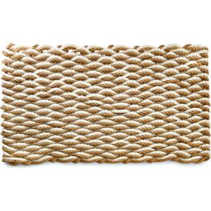 MAINEVENT Lobster Rope Mat Sand 30x17 Inch, USA-Designed Lobster Rope Door Mat Outdoor, All-Weather Nautical Door Mat, Non-Fade Lobster Doormat, Front Door Welcome Mat
