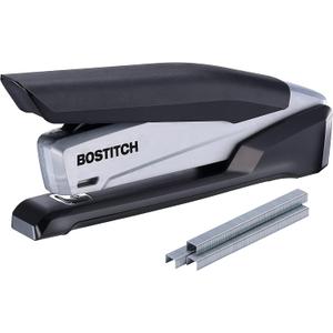 Bostitch Office InPower Desktop Eco-Friendly Stapler, One-Finger Technology, Jam-Free, Includes 210 Staples, Black (1100) (Gray)
