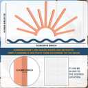 Novabright Sunrise Wall Art Wooden Sun Wall Decor Sunrise Sunset with Wave Ocean Art Sea Beach Themed Room Decor Minimalist Line Sign Nautical Housewarming Gift for Home Bedroom Livingroom Bed(Blue)