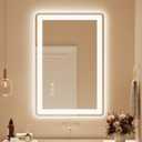 24x36 LED Lighted Bathroom Mirror for Vanity
Front Lights and Backlit, Rounded-Corner Rectangle, 3 Colors, Dimmable, Anti-Fog, Memory, Tempered Glass, UL