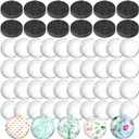 Generic 100Pcs Craft Magnets Glass Ceramic Ferrite Magnet with Adhesive Backing and Transparent Clear Glass Cabochons for DIY Craft Fridge Refrigerator Magnets (50 Sets,1nch)