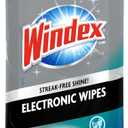 Windex Electronic Cleaning Wipes, Pre-Moistened Screen Wipes for TVs, Phones, and Other Electronics, Resealable for a Freshness Lock, 25 Count