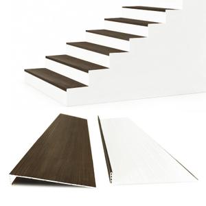 Non Slip Stair Treads for Stair Remodel, 4 Pieces 47x11.8 inch Wood Plastic Composite Stair Treads for Home Decor with 2 inch Square Nose Profile Bullnose Wood Treads Caps (Dark)
