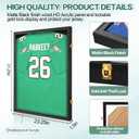 Jersey Frame Display Case for Wall ,Large Lockable T-Shirt Shadow Box with Clear UV Protection Acrylic & Hangers for Football Basketball Baseball Soccer Hockey, Matte Black 1 Pack