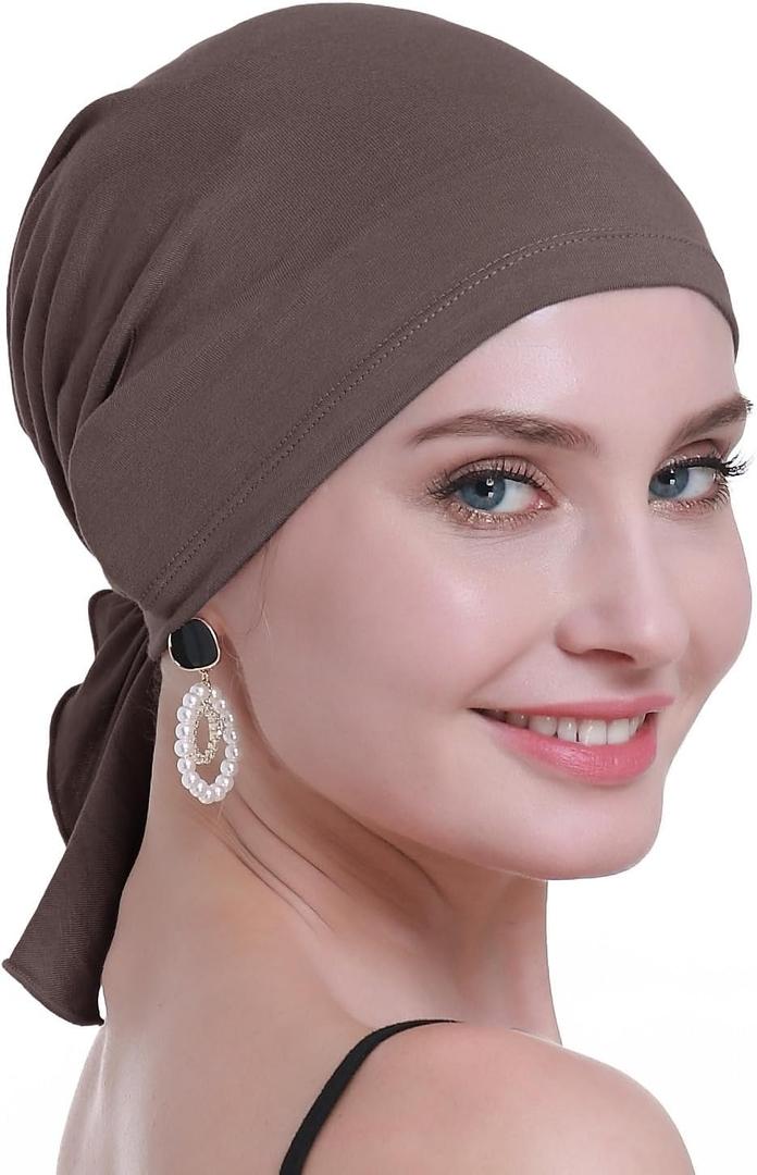 osvyo Chemo Headscarf for Women Hair Loss - Cancer Slip On Headwear Turbans Sealed Packaging (Natural_tawny)