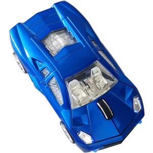 Wireless Mouse, Sports Car Mouse with LED Headlights, USB Reciver, Wireless Car Shaped Mice for Computers, Laptop, Mac, Blue