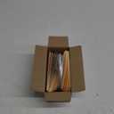 100 Large Manila Paper Tags with Wire Attached  # 8, 6 1/4" x 3 1/8"  Manilla Shipping Tags with Reinforced Eyelet and Metal Wire, Labels with Ties