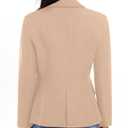 luvamia Women's Long Sleeve Formal Notch Lapel Button Down Blazer Pockets Jacket (Beige, M)