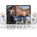 arVin Wireless Gamepad Controller for iPhone/iPad/iOS/Android/Tablet [Within 5-13"]Support Xbox Cloud Gaming/Remote Play/Steam/CODM/Genshin - with Hall Effect Sensing Joystick/RGB Light/Turbo/Back Key (D8 Pro, White&Orange)