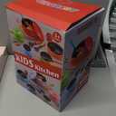 GILOBABY Kids Play Kitchen Accessories - Complete Cooking Toy Set with Pots, Pans & Utensils for Toddlers 1-3, Learning Educational Pretend Play Gift for Girls (Red)