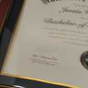 Diploma Frame 14x17 with Black Mat Fits Document, Certificate or 16x20 Picture without Mat, 17x14 Cherry Red Frame for Wall Mounting