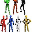 EIMONEY 6PCS Assembly Completed T13 Action Figure 3D Printed Multi-Jointed Movable,Lucky 13 Action Figures,Multi-Articular Action Figures,Desktop Decorations,Creative Gifts (6 Colors)