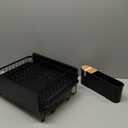 SNTD Dish Drying Rack - Large Dish Racks for Kitchen Counter, Expandable Dish Drainers with Cutlery Holder Stainless Steel Rustproof, Black